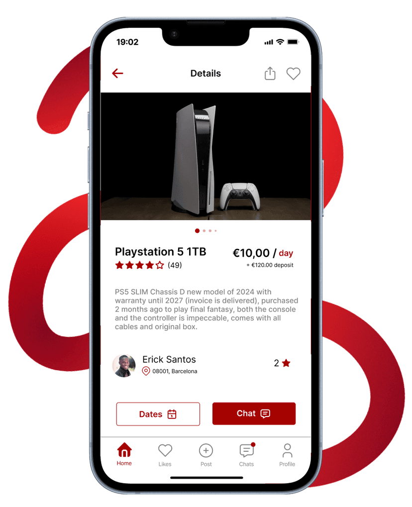 Mockup of the product page